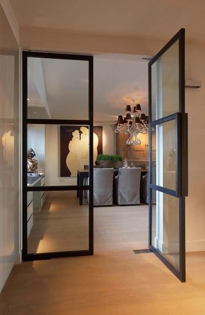 The Year's Best Trend: Interior Steel Doors and Windows Pintu Interior, Steel Doors And Windows, Glass Doors Interior, Open Door, Design Del Prodotto, Internal Doors, Glass Doors, The Doors, 인테리어 디자인