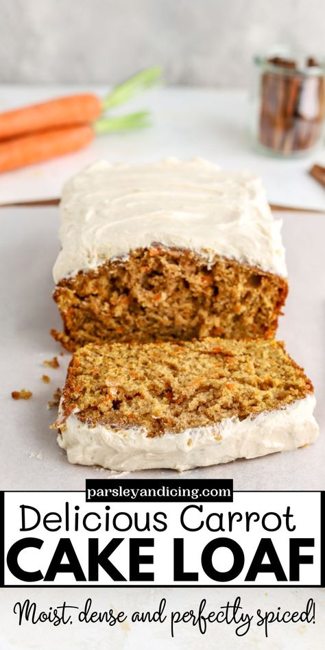 Carrot Cake Banana Bread Ambitious Kitchen, Carrot Cake Loaf Moist, Gluten Free Carrot Cake Loaf, Best Carrot Loaf Recipe, Carrot Bread With Cream Cheese Frosting, Easy Carrot Cake Loaf, 9x9 Carrot Cake Recipe, Moist Carrot Loaf Recipe, Carrot Loaf With Cream Cheese Icing