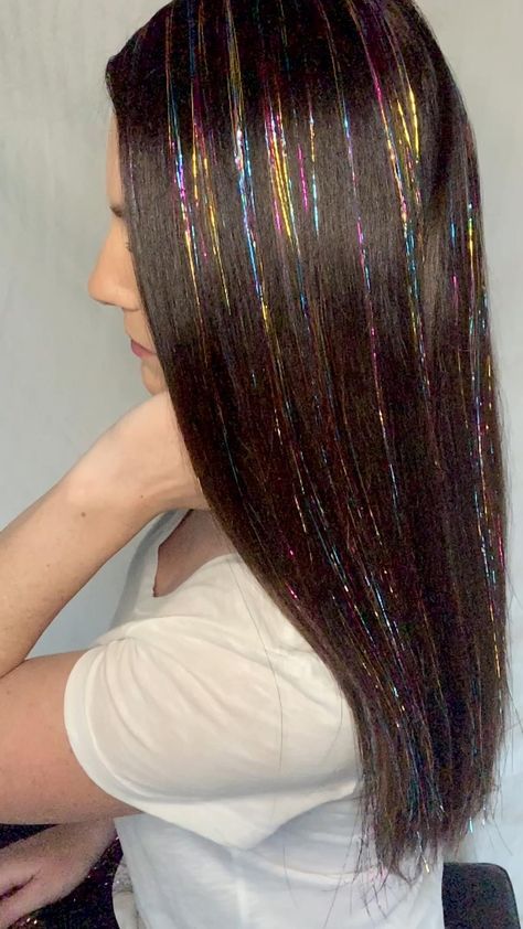 Types Of Hair Extensions, Hair Glitter, Rainbow Hair Color, Hair Tinsel, Fairy Hair, Temporary Hair Color, Hair Closure, Glitter Hair, Hair Strand