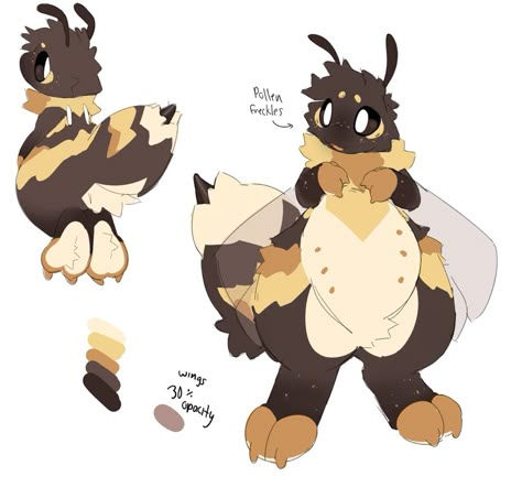 Fursona Design Inspiration, Cottagecore Fursona, Moth Fursona Base, Bee Hybrid Oc, Slug Fursona, Duck Fursona, Chicken Fursona, Unique Fursona Species, Insect Fursona