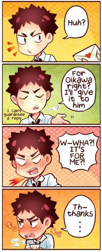 Cute iwa-chan comic Strip ^w^ Iwaoi Comic, Haikyuu Iwaizumi, Iwa Chan, Iwaizumi Hajime, Sugawara Koushi, Haikyuu Meme, Haikyuu Volleyball, Kuroo Tetsurou, Volleyball Anime