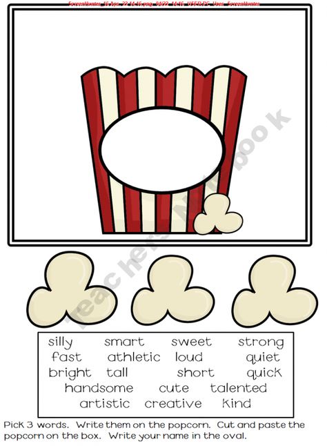 Popcorn Activity, Popcorn Activities, Corn Activities, Hollywood Classroom, Indefinite Articles, Articles Activities, Common Core Language, Free Popcorn, English Adjectives