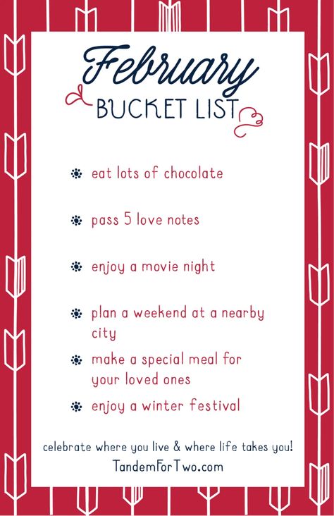 What's on your bucket list this month? Why not check off a couple of fun items from our printable list? Use it to celebrate where you live and where life takes you! Check out our Pinterest board "Add to your bucket list" as well for more ideas and inspiration for the month! April Bucket List, May Bucket List, Seasonal Living List, February Bucket List, February List, March Bucket List, January Bucket List, Aesthetic February, October Bucket List