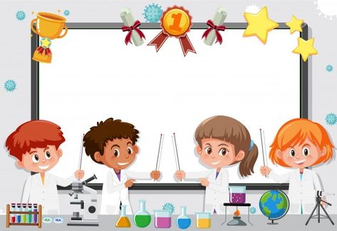 Science Border, Kindergarten Awards, Science Costumes, Frame School, School Border, Technology Theme, Kid Science, Vector Frame, Bookmarks For Books