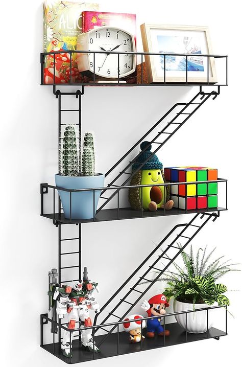 Amazon.com: LUPWNEKA Red Metal Fire Escape Wall Shelf, Unique Decorative Shelves for Wall, New York Shelf Ladder Storage, Funky Knick Knack Shelf Organizer, Industrial Wall Shelves for Bathroom, Living Room : Home & Kitchen Fire Escape Ladder, Shelf Ladder, Shelves For Bathroom, Industrial Wall Shelves, Knick Knack Shelf, Decorative Shelves, Shelves For Wall, Ladder Storage, Unique Shelves