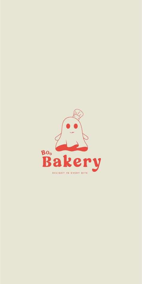 Logo Created for a bakery brand called Boo Bakery. Simple Bakery Logo, Patisserie Design Logo, Italian Bakery Logo, Home Bakery Branding, Bakery Logo Design Vintage, Illustrator Logo Ideas, Cake Brand Logo, Bake Logo Design, Korean Bakery Logo