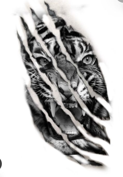 Animal Tattoos For Men Sleeve, Tiger Tattoo Design Men, Tiger Chest Tattoo, Tiger Claw Tattoo, Tiger Stripe Tattoo, Tattoo Lions, Mens Tiger Tattoo, Stripe Tattoo, Tiger Face Tattoo