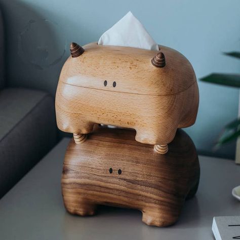 37 Products From Small Businesses That Are Genuinely So Clever Horned Monster, Tissue Dispenser, Quirky Decor, Black Walnut Wood, American Black Walnut, Future Apartment, Random Ideas, Tissue Holder, Crochet Jacket