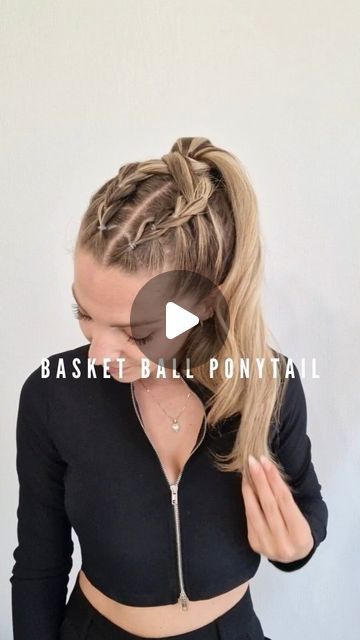 Poppy ✨️♏️ | SPORTY HAIR pt4🏀Comment the next sport🫶Thanks for your ideas, luv u🙏  .  .  #braidedhair #braidedhairstyles #sporthairstyle #gymgirl... | Instagram Braid Into Bun Hairstyles Sports, Girls Basketball Hairstyles, Braid To Bun Hairstyle Sports, Sporty Hairstyles Easy Workout Hair, Simple Sporty Hairstyles, Cute Gym Updos Workout Hair, Braided Hairstyles Sports Workout Hair, Basketball Hair Styles, Basketball Hair Inspo Easy