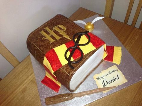 Harry Potter Book  on Cake Central Harry Potter Book Cake, Harry Potter Theme Cake, Gateau Harry Potter, Happy Birthday Harry Potter, Cake Magic, 9th Birthday Cake, Harry Potter Birthday Cake, Teen Cakes, Birthday Cakes For Teens