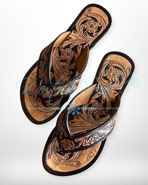 Summer Days Tooled Leather Sandals Women's tooled genuine leather flip flop style sandals. These gorgeous sandals feature a tooled leather foot bed and straps. Available in whole sizes only. Recommend if you wear a half size to size down on these sandals. Hand Tooled Leather Huarache Sandals For Summer, Artisan Hand-tooled Sandals For Summer, Traditional Hand-tooled Brown Sandals, Traditional Brown Hand-tooled Sandals, Hand Tooled Artisan Open Toe Sandals, Summer Leather Sandals With Hand-tooled Details, Traditional Hand Tooled Leather Sandals, Hand Tooled Closed Toe Sandals For Summer, Hand Tooled Closed Toe Sandals For Festival