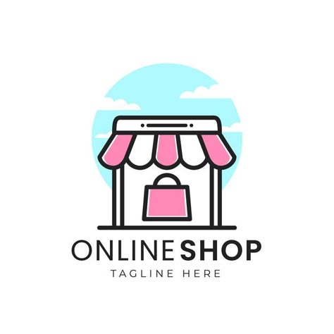 Simple online shop logo concept Premium ... | Premium Vector #Freepik #vector #logo #business #shopping #hand-drawn Logo Design Shopping Online, Logo Online Shop Design, Shop Now Logo, Online Shop Icon, Online Shop Logo Design, Shopping Logo Design, Logo Business Design, Online Shop Logo, Store Logo Design