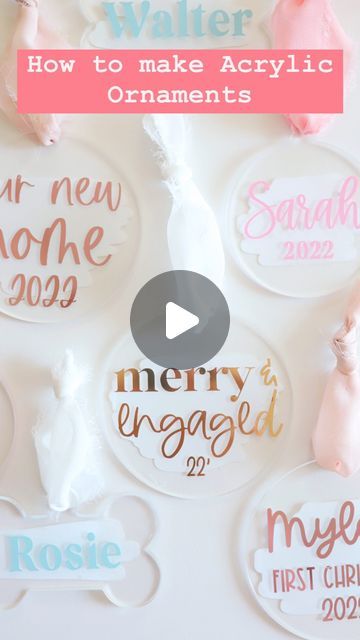 Mae Richter | Home Sweet Pink on Instagram: "A step by step tutorial on how to make acrylic ornaments with your Cricut machine 😘 
-
Leave “supplies” below for a list of supplies and also my favorite fonts to use for ornaments 
-
#cricutforbeginners #easycricutideas #cricutornaments #cricutchristmas #cricutdiy #acrylicornaments #cricutmade #cricuttutorial #cricuthowto #cricutprojects" Acrylic Ornaments Diy, Clear Acrylic Ornaments, Cricut Ornaments, Acrylic Ornaments, Favorite Fonts, Cricut Machine, Cricut Tutorials, Mod Podge, Ornaments Diy