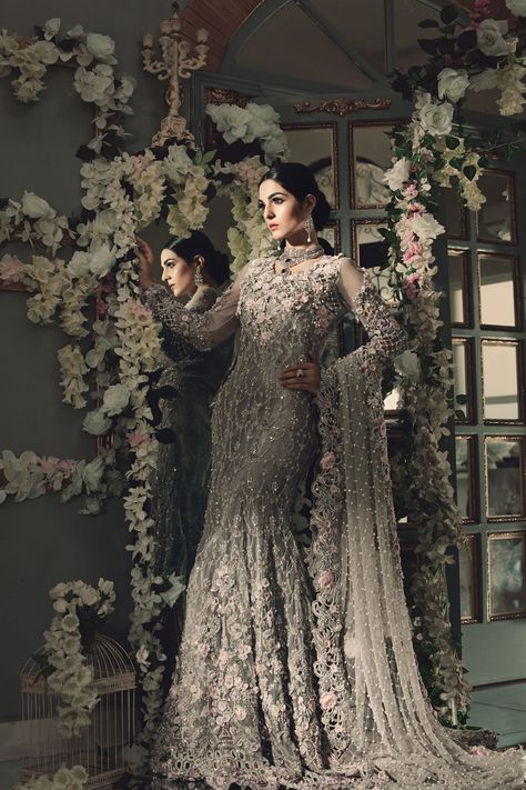 Unstitched, Stitched Casual & Party Wear Nikkah Couple, Maria B Bridal, Bohemian Style Gown, Bridal Maxi, Types Of Gowns, Pakistani Bridal Dress, Walima Dress, Traditional Gowns, Bridal Skirts