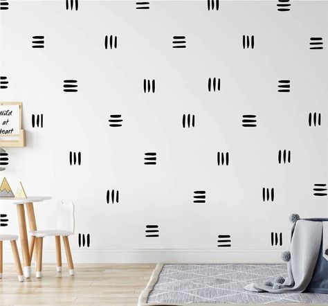 PRICES MAY VARY. 120 vinyl wall decals in black color for decorating nursery, living room, bedroom, 5 inches each Made from matte finish vinyl material, waterproof, non-toxic, safe for walls Self-adhesive, easy to apply and remove without damaging walls Add modern boho style to your home without painting Single use decals, not reusable once applied YUHASIDE is your trusted brand in home décor  Environment friendly vinyl Non-toxic, environmental protection, waterproof Suitable for living room, be Organization Nursery, Furniture Nursery, Modern Wall Stickers, Kids Living Room, Room Scandinavian, Designer Bedroom, Stripe Wall, Room Girl, Kids Living Rooms