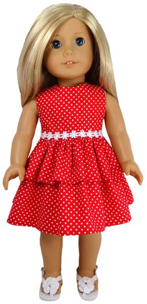 American Girl Doll Dresses, American Girl Doll Clothes Patterns Free, Free American Girl Doll Clothes Patterns, American Girl Clothes Patterns Free, American Doll Clothes Patterns Free, Doll Summer Outfits, Girls Summer Dress Pattern, Diy American Girl Doll Clothes, American Girl Dress Pattern