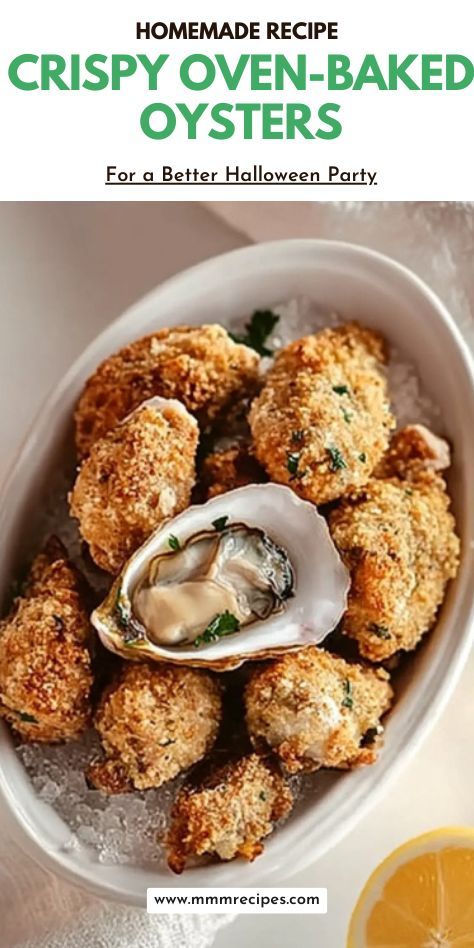 Elevate your Christmas dinner spread with crispy oven-baked oysters topped with spicy jalapeno mayo. This easy-to-make recipe is a crowd-pleaser that pairs perfectly with classic holiday main dishes. Get the recipe now! Oven Fried Oysters, Baked Oysters Recipe, Healthy Oyster Recipes, Recipes Using Canned Oysters, Jarred Oyster Recipes, Oven Baked Oysters, Baked Oysters Oven No Shell, Fried Oyster Recipes, Oyster Recipes No Shell