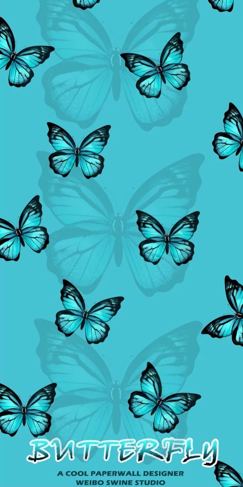 Turquoise Butterfly Wallpaper, Pretty Wallpaper Iphone, Butterfly Wallpaper, Wallpaper Quotes, Pretty Wallpapers, Wallpaper Iphone, Phone Wallpaper, Butterflies, Iphone Wallpaper