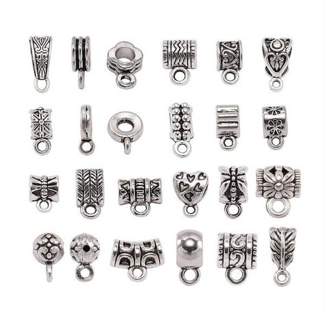 Clip Bail Beads Pendant Clasp Necklace Connector Bail Beads For Jewelry Making Findings DIY Supplies Bails For Jewelry, Jewelry Photoshoot Ideas, Jewelry School, Mini Tools, Pig Jewelry, Antique Silver Jewelry, Bracelet Pandora, Scarf Rings, Beads Pendant