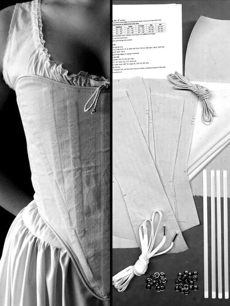 Kits — Period Corsets Regency Short Stays, Sew A Corset, Fair Costume, 18th Century Stays, Costume Closet, Corset Sewing, Corset Making, Beautiful Corset, Short Stays