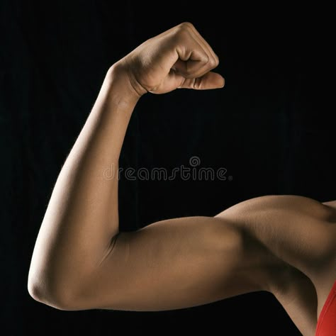 Strong female bicep flexing. Arm of African American woman flexing muscular bice #Sponsored , #SPONSORED, #Ad, #bicep, #Strong, #Arm, #flexing Woman With Strong Arms, Flexing Arm Reference, Flexed Arm, Arm Flexing, Woman Flexing, Female Biceps, Lean Arms, 2025 Goals, Strong Arm