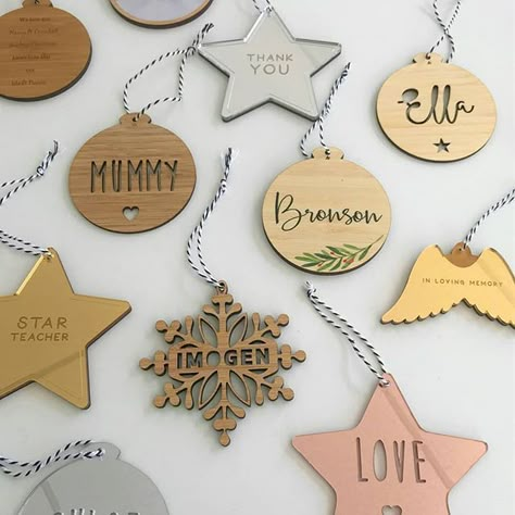 Laser Christmas, Bamboo Products, Handmade Christmas Crafts, Laser Engraved Ideas, Laser Cut Ideas, Ideas Navidad, Engraving Ideas, Christmas Tree Toy, Laser Projects