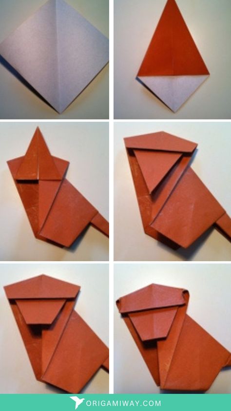 A brown origami paper monkey Origami Monkey Easy, Origami Monkey, Origami Animals, A Monkey, How To Fold, Step By Step Guide, Monkeys, Easy Step, Step Guide