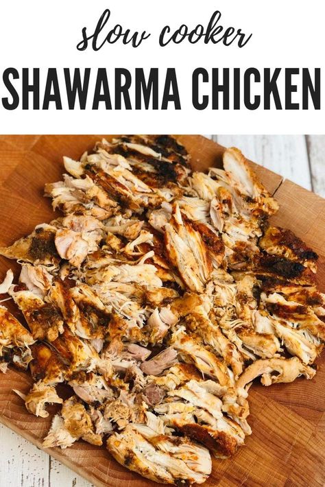 Shawarma Chicken Recipe, Shawarma Chicken, Summer Crockpot, Chicken Shawarma Recipe, 500 Calorie, Shawarma Recipe, Yogurt Dressing, Slow Cooker Desserts, Fresh Salad