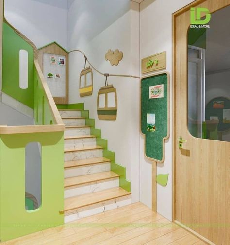 Kids Play Area Indoor, School Hallway Decorations, Gift Shop Interiors, Kindergarten Interior, Preschool Designs, Preschool Decor, Daycare Decor, Daycare Design, Preschool Rooms