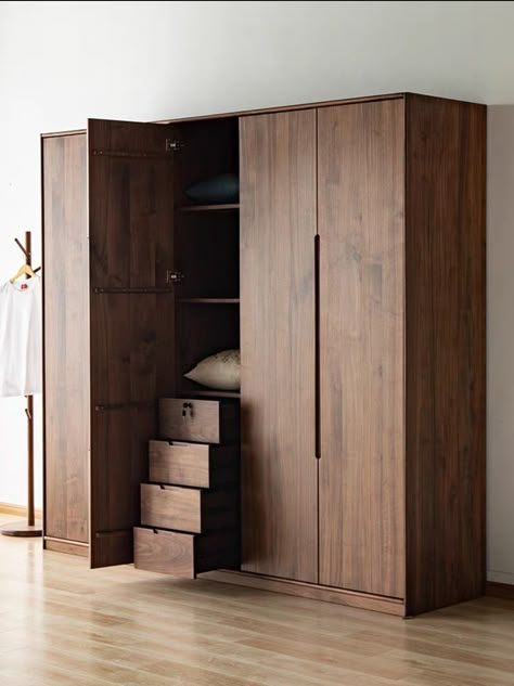 Wooden Wardrobe Designs, Walnut Wardrobe, Small Bedroom Makeover, Wooden Wardrobe Design, Mens Bedroom Decor, Almirah Designs, Bedroom Wardrobe Design, Wooden Closet, Furniture Design Sketches