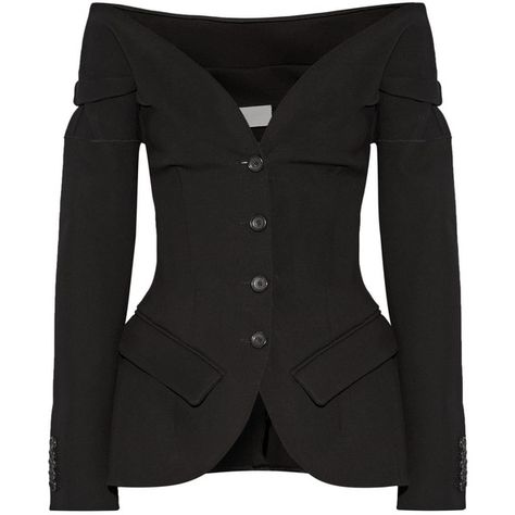 Antonio Berardi Off-the-shoulder scuba-jersey jacket ($2,085) ❤ liked on Polyvore featuring outerwear, jackets, black, jersey blazer, blazer jacket, antonio berardi, faux-leather jacket and blazers jersey Cl Fashion, Regency Dress, Jackets Black, Antonio Berardi, Black Off Shoulder, Jersey Jacket, Jacket Design, Faux Leather Jackets, Dress Codes