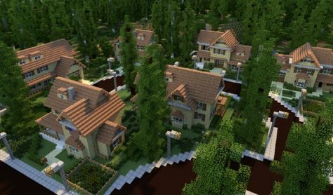 Minecraft Building Ideas Blueprints, Typical American House, Minecraft Cool, Villa Minecraft, Construction Minecraft, Modern Minecraft Houses, Minecraft Building Ideas, American Patriotism, Minecraft Mansion