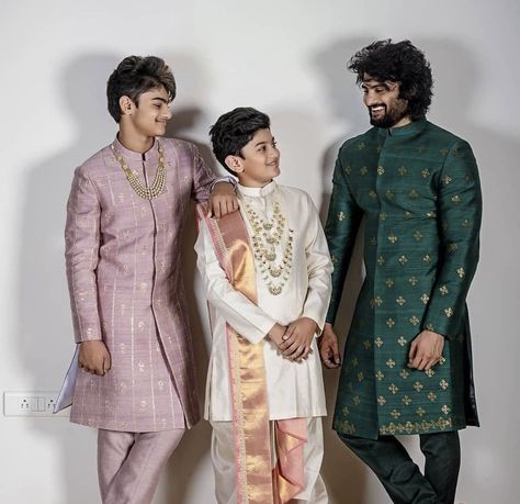 Bridegroom Outfits, Engagement Dress For Groom, Baby Pageant Dresses, Kids Wedding Outfits, Kids Indian Wear, Indian Dress Up, Boys Kurta Design, Kids Dress Boys, Indian Groom Wear