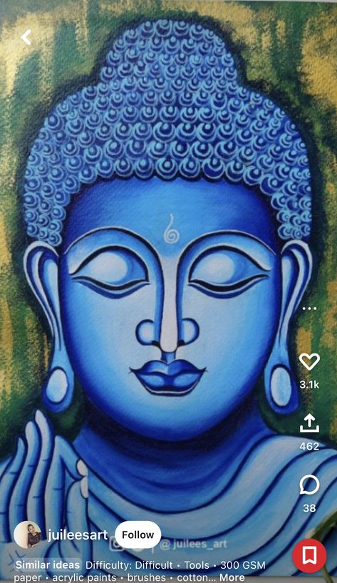 Art Painting Easy, Painting Simple, Gautam Buddha, Art Buddha, Kerala Mural Painting, Buddha Art Painting, Buddha Painting, Painting Easy, Madhubani Painting