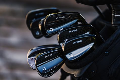 TaylorMade P•790 Black Irons | MyGolfSpy Golf Practice Drills, Golf Course Photography, Iron Club, Golf Pictures, Taylormade Golf, Classic Golf, Golf Irons, Golf Set, Golf Brands