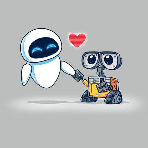 Walle Y Eva, Wall E And Eve, Wall E Eve, Wall E, Pinturas Disney, Disney Tattoos, Cute Disney Wallpaper, Dessin Adorable, Disney And Dreamworks