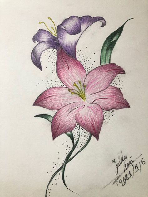 A flower drawing is a visual representation of a flower, typically created using various art mediums such as pencils, charcoal, pastels, paints, or digital tools. Flower drawings often capture the delicate beauty and intricate details of flowers, showcasing their unique forms, colors, and textures. They can be realistic or stylized, depending on the artist's style and intention. A Flower Drawing, Butterfly Leg Tattoos, Arte Aesthetic, Art Mediums, Flower Drawings, Chicano Drawings, Flower Art Drawing, Beautiful Flowers Photos, Horror Tattoo