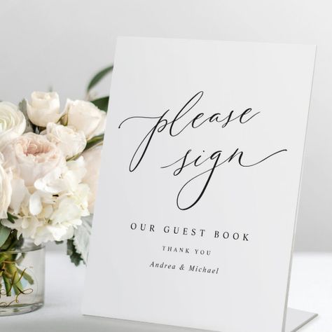 Wedding Sign Wedding Signs | Zazzle Guest Book Table For Wedding, Entrance Seating, Open Bar Wedding Sign, Table For Wedding, Bar Wedding Sign, Open Bar Wedding, Wedding Decor Modern, Modern Guest Book, Wedding Decors