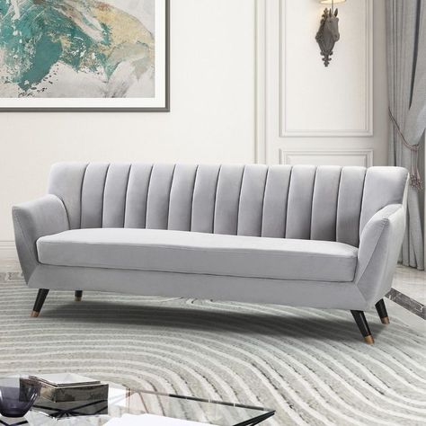 Grey Velvet Sofa, Luxury Sofa Design, Quilted Sofa, Modern Sofa Designs, Simple Sofa, Living Room Sofa Design, Sofa Set Designs, Set Designs, Three Seater Sofa