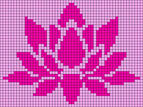 Alpha pattern #61991 variation #112410 | BraceletBook Flower Crochet Alpha Pattern, Flower Crochet Grid Pattern, Nana Alpha Pattern, Flower Alpha Pattern, Lotus Flower Plant, Pixel Grid, Crochet Grid, Granny Pattern, Graph Crochet