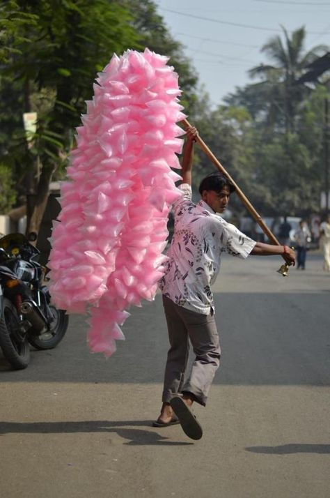 Candy Floss Aesthetic, Indian Candy, Spun Sugar, Creative Money Gifts, Vacation Photography, Fairy Floss, Street Vendors, Beauty Corner, Travel Pictures Poses