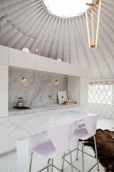 Modern Yurt, Yurt Interior, Shed Architecture, Luxury Yurt, Yurt Home, Yurt Living, Sleeping Loft, Earth Homes, Tiny House Cabin