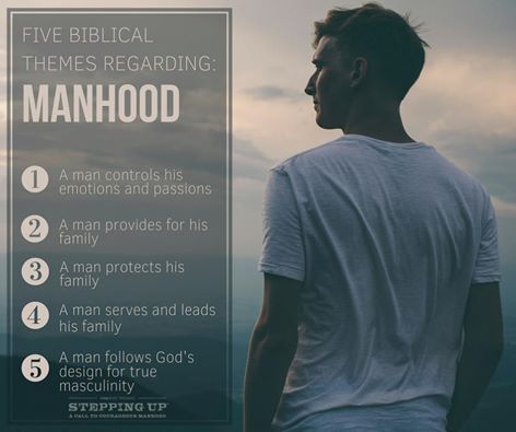 "I began looking through the Scriptures, focusing on passages that talk about men and manhood, and along the way, I discovered five prevailing themes." - Dennis Rainey, Stepping Up Manhood Quotes, True Vine, Godly Men, Virtuous Woman, King Jesus, Godly Man, Bible Quotes Prayer, Jesus Is Lord, Praise God