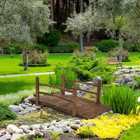 Impressionist Wedding, Arch Walkway, Decorative Landscaping, Pond Bridge, Rustic Landscaping, Outdoor Gardens Landscaping, Dry Creek Bed, Garden Pond Design, Backyard Landscaping Plans