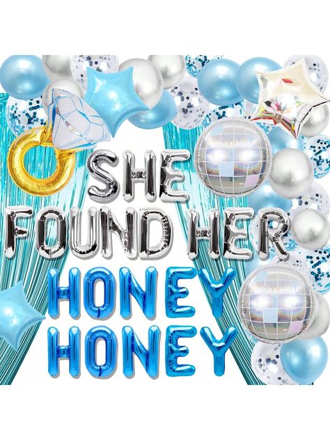 LaVenty She Found Her Honey Honey Sign Balloons Mamma Mia Bachelorette Party Decorations Last Disco Bachelorette Party Decorations Retro 70s Bridal Shower DecorationsI discovered amazing products on SHEIN.com, come check them out! Abba Themed Bachelorette Party, Abba Bachelorette Party, Mama Mia Bachelorette Party, She Found Her Honey, Mamma Mia Bachelorette Party, Abba Party, Last Disco Bachelorette Party, Last Disco Bachelorette, Disco Bachelorette Party