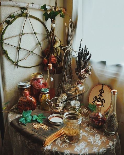 Norse Witch, Witchy Room, Witchcraft Magic, Witch Room, Wiccan Decor, Witches Altar, Wiccan Altar, Pagan Altar, Witchy Crafts