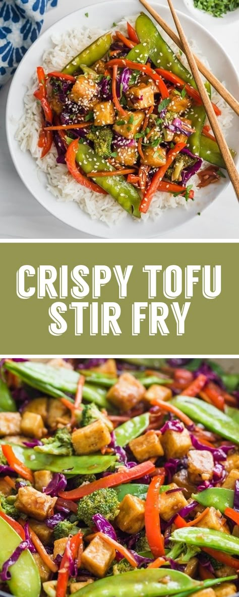 Tofu Recipes Healthy, Dinner Vegetarian, Tofu Vegan, Healthy Vegan Dinner, Tofu Stir Fry, Easy Vegan Dinner, Crispy Tofu, Vegetarian Dinners, Stir Fry Recipes