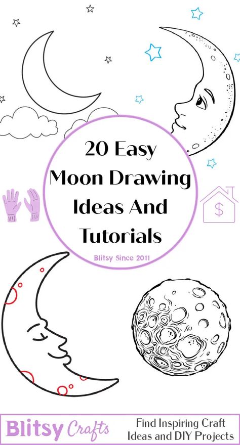 20 Easy Moon Drawing Ideas - How To Draw A Moon Moon And Planets Drawing, Draw A Moon Step By Step, Moon Drawings Aesthetic Easy, How To Draw A Crescent Moon Step By Step, Sun And Moon Drawing Ideas, Easy Astrology Drawings, Draw Moon Easy, How To Draw Moon Step By Step, Moon And Stars Drawing Simple