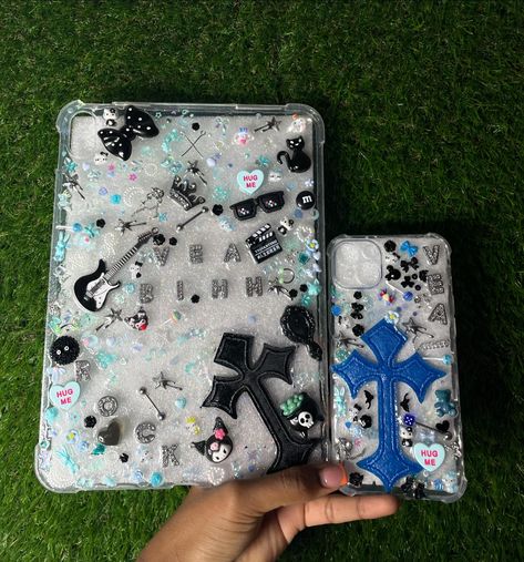 ipad and phone case combo💟🔪👽 - - - - - - #explorepage #explore #smallbusiness #smallbusinessowner #junkcases #junkcasesbyme #trending #dmtoorder #ordernow #successfulbusiness Junk Ipad Case, Jun K, Girly Accessories, July 25, Ipad Case, Success Business, Ipad, Phone Case, Phone Cases