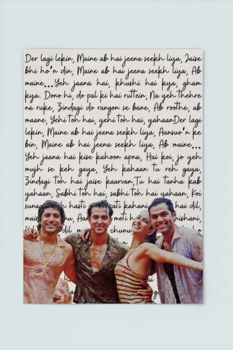 Znmd Quotes Wallpaper, Zindagi Na Milegi Dobara Aesthetic, Bollywood Aesthetic Wallpaper, Yjhd Aesthetic, Song Lyrics Typography, Zindagi Na Milegi Dobara, Lyrics Typography, Vintage Bollywood Aesthetic, Movie Dialogues